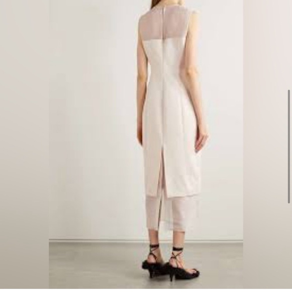 KHAITE Dissa cotton-blend crepe and tulle midi dress - Picture 3 of 9